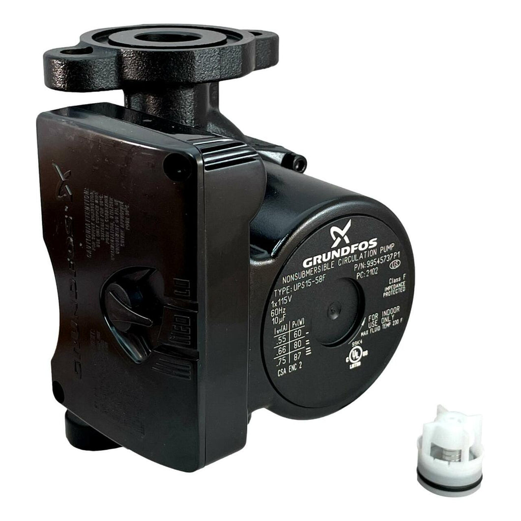 Geo-Flo, Grundfos UPS15-58FC, 115V, 60 HZ, CI, Grundfos Nameplate, Black