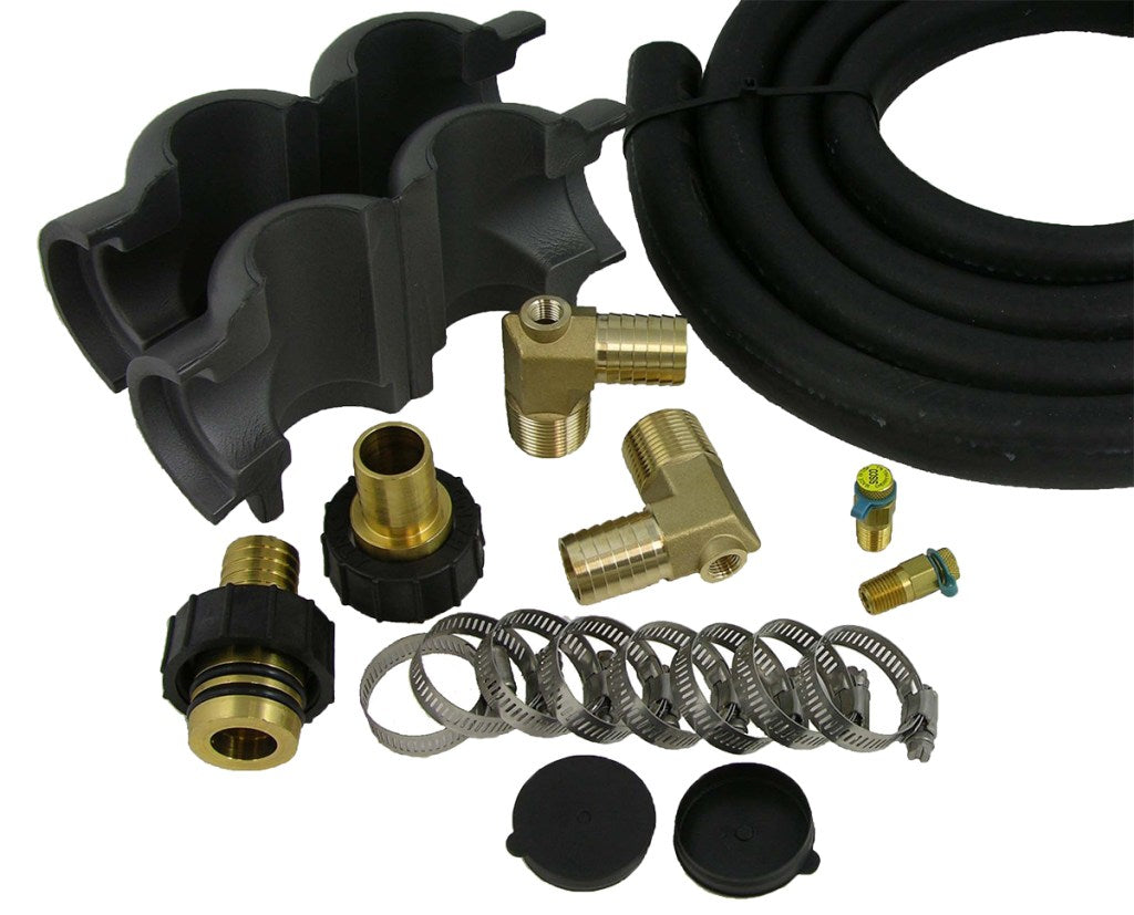 Geo-Flo, 1” Hose Kit (Flo-Link Dbl O-ring @ Flow Center; MPT @ HP) with check valve